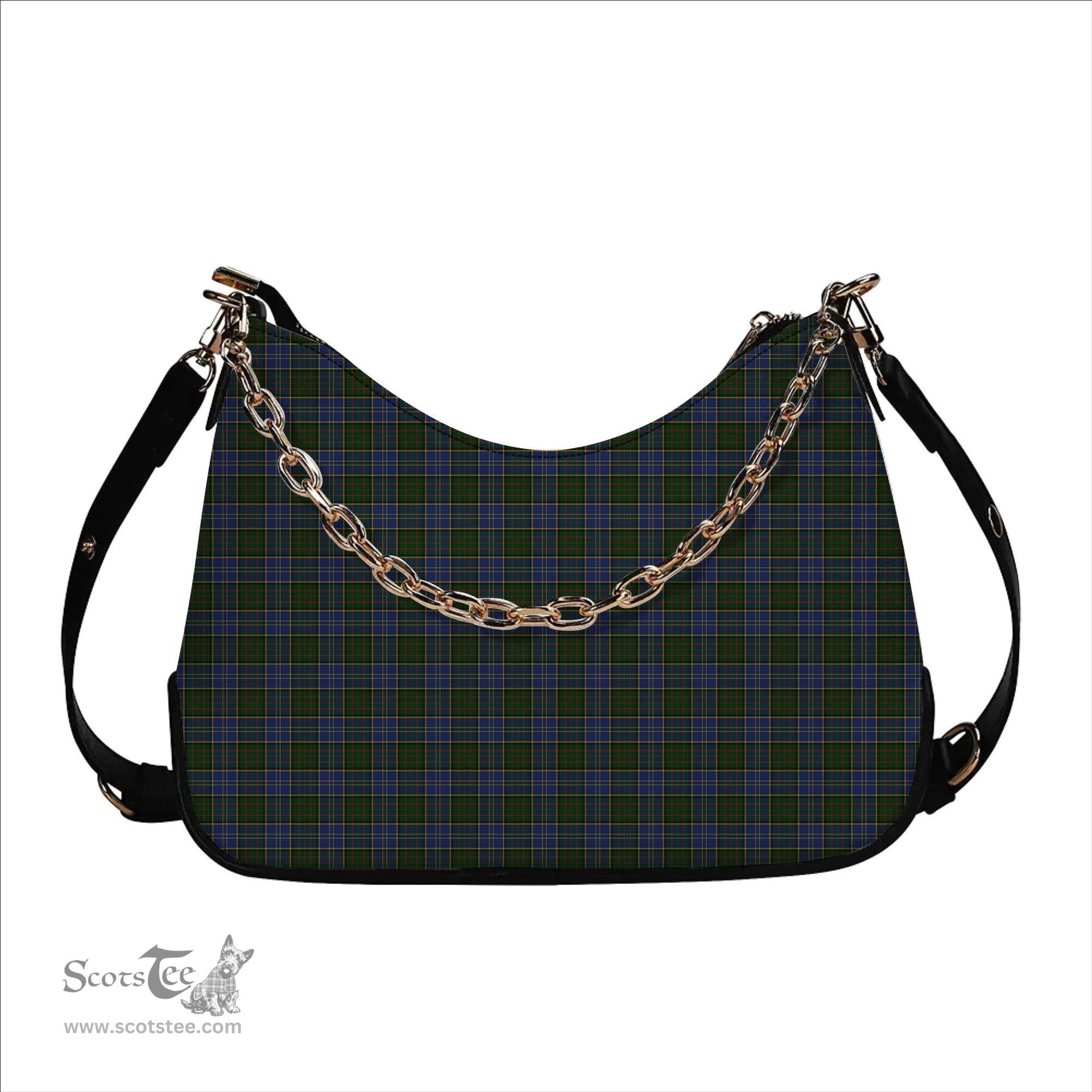 ScotsTee Shop Scottish MacMillan Hunting Tartan Handbag Women's Shoulder Bag With Chain