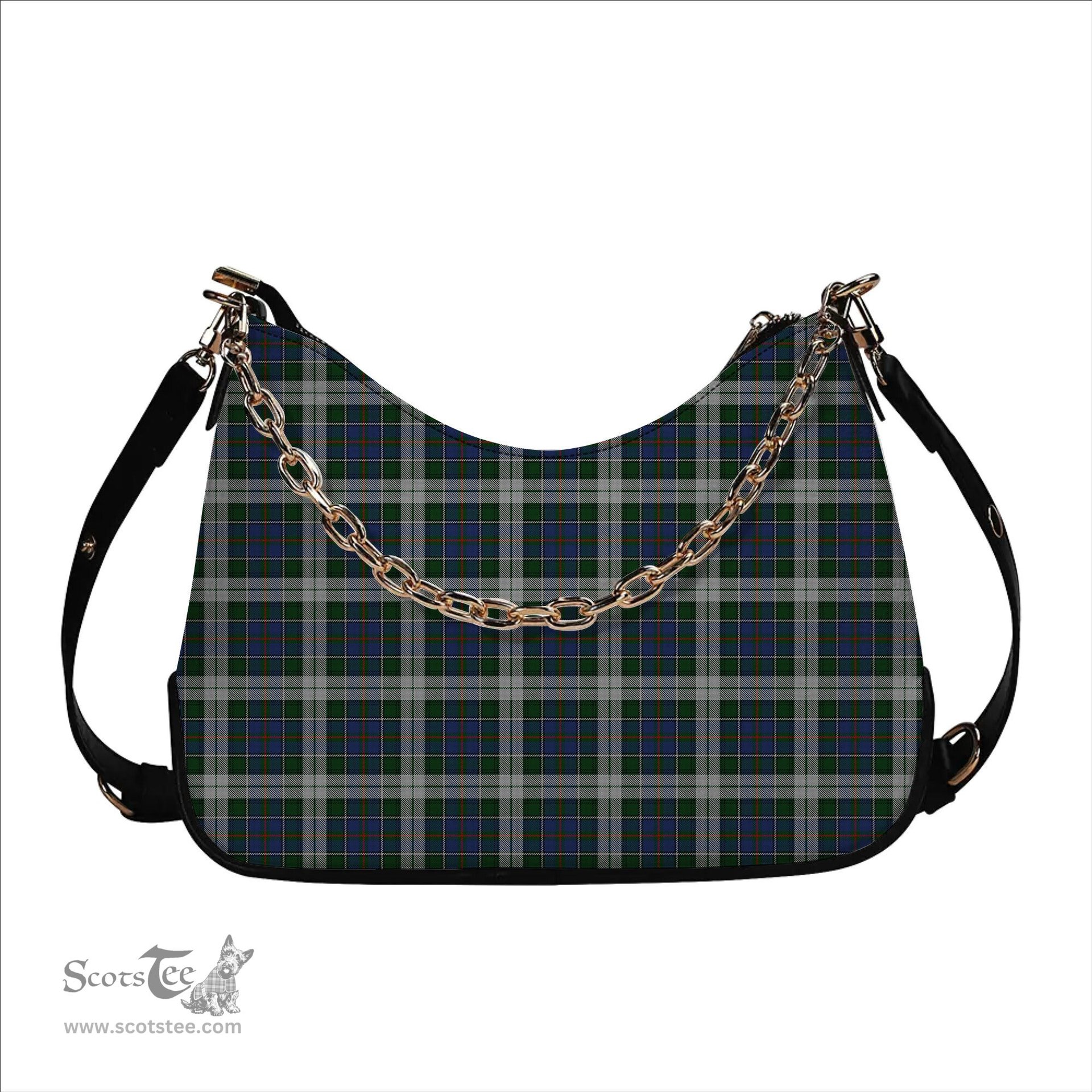 ScotsTee Shop Scottish MacInnes Dress Tartan Handbag Women's Shoulder Bag With Chain