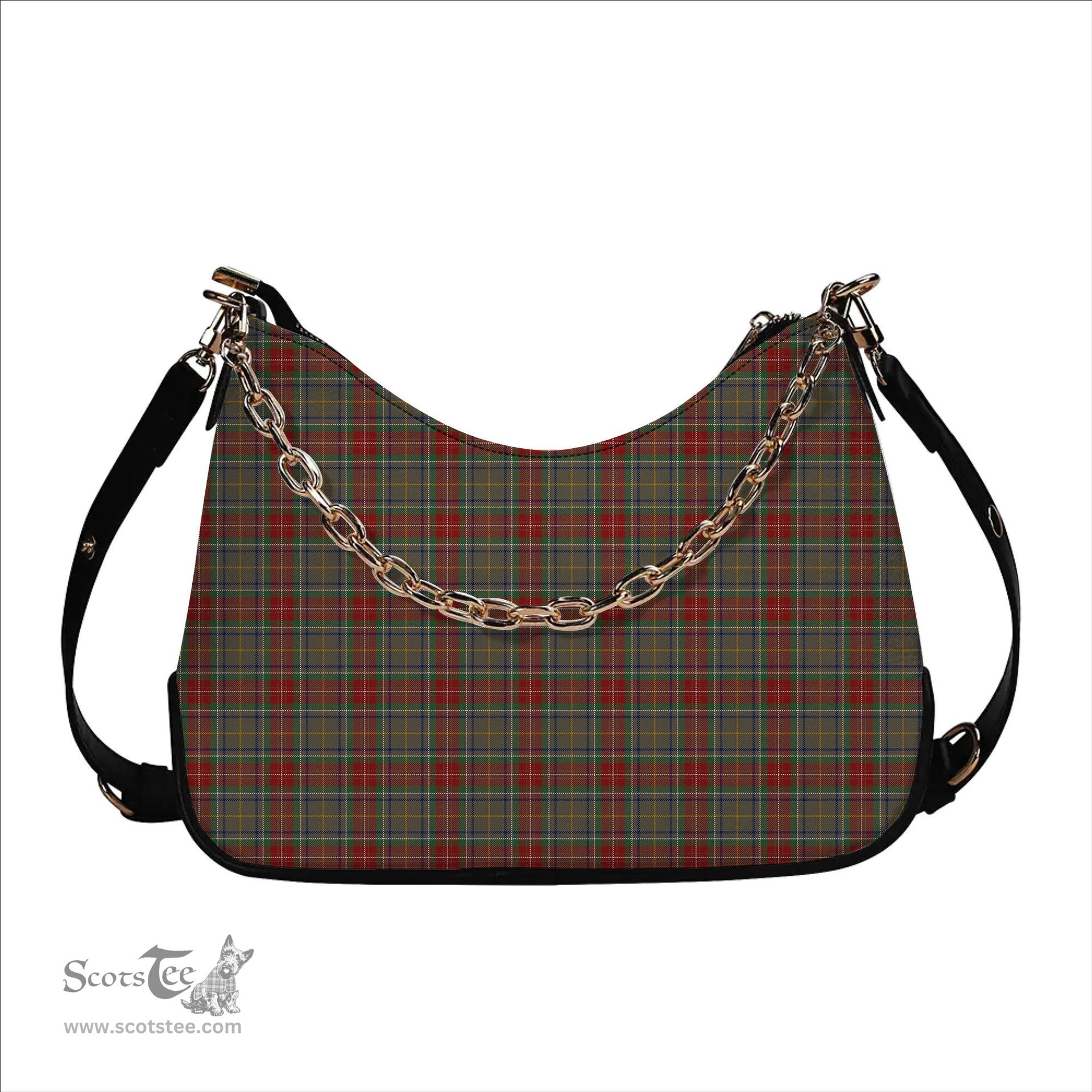 ScotsTee Shop Scottish Muirhead Hunting Modern Tartan Handbag Women's Shoulder Bag With Chain