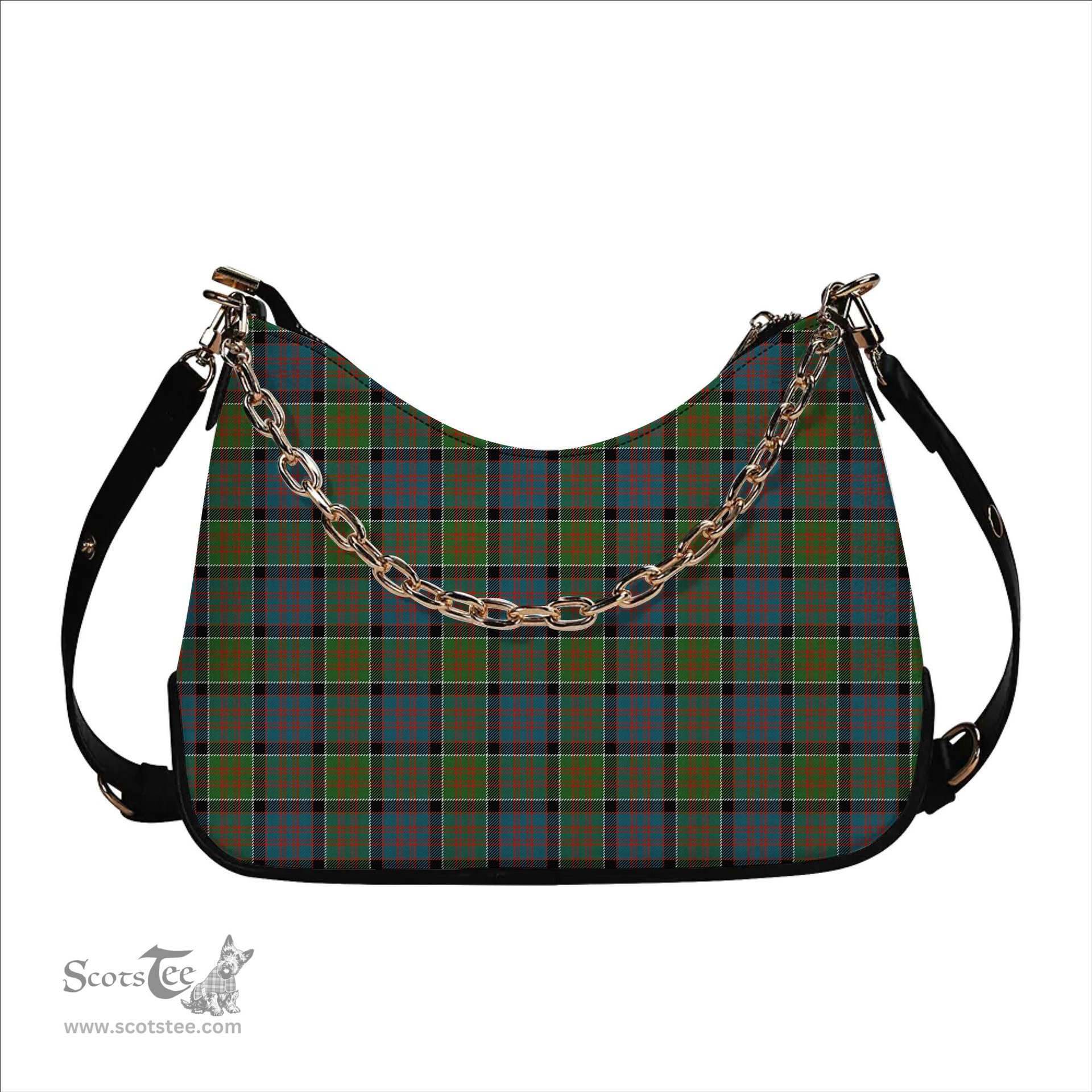 ScotsTee Shop Scottish MacDonald of Clan Ranald Ancient Tartan Handbag Women's Shoulder Bag With Chain