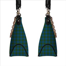 ScotsTee Shop Scottish Melville Two black lines Tartan Handbag Women's Shoulder Bag With Chain