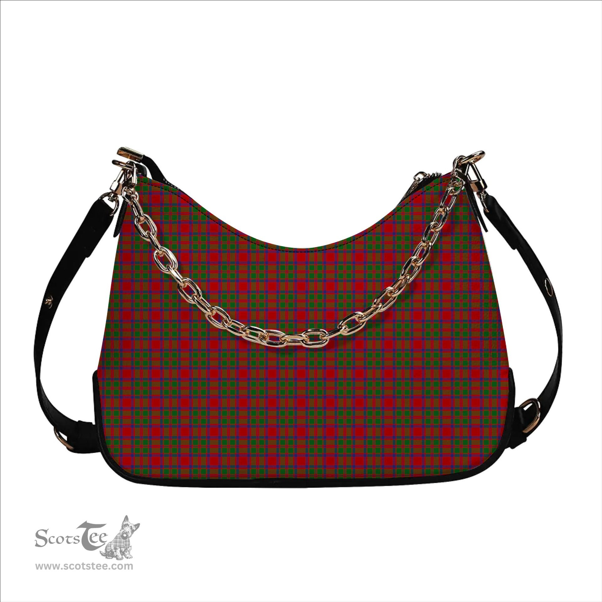 ScotsTee Shop Scottish McKintosh Modern Tartan Handbag Women's Shoulder Bag With Chain
