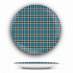 ScotsTee Shop Scottish Thompson Society Dress Blue Ancient Ceramic Tartan Plate