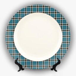 ScotsTee Shop Scottish Thompson Society Dress Blue Ancient Ceramic Tartan Plate