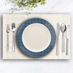 ScotsTee Shop Scottish Thompson Society Dress Blue Ceramic Tartan Plate
