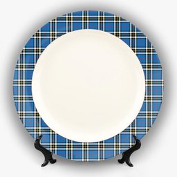 ScotsTee Shop Scottish Thompson Society Dress Blue Modern Ceramic Tartan Plate