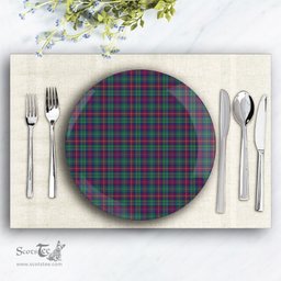 ScotsTee Shop Scottish Cairns of Finavon Modern Ceramic Tartan Plate