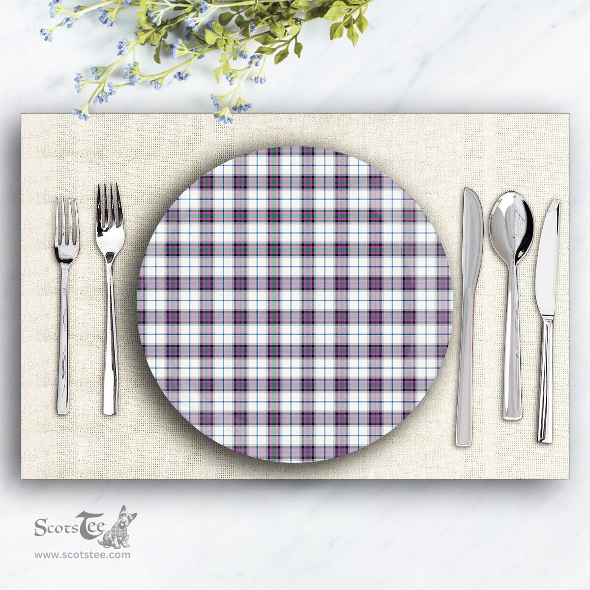 ScotsTee Shop Scottish Alexander of Menstry Dress Ancient Ceramic Tartan Plate