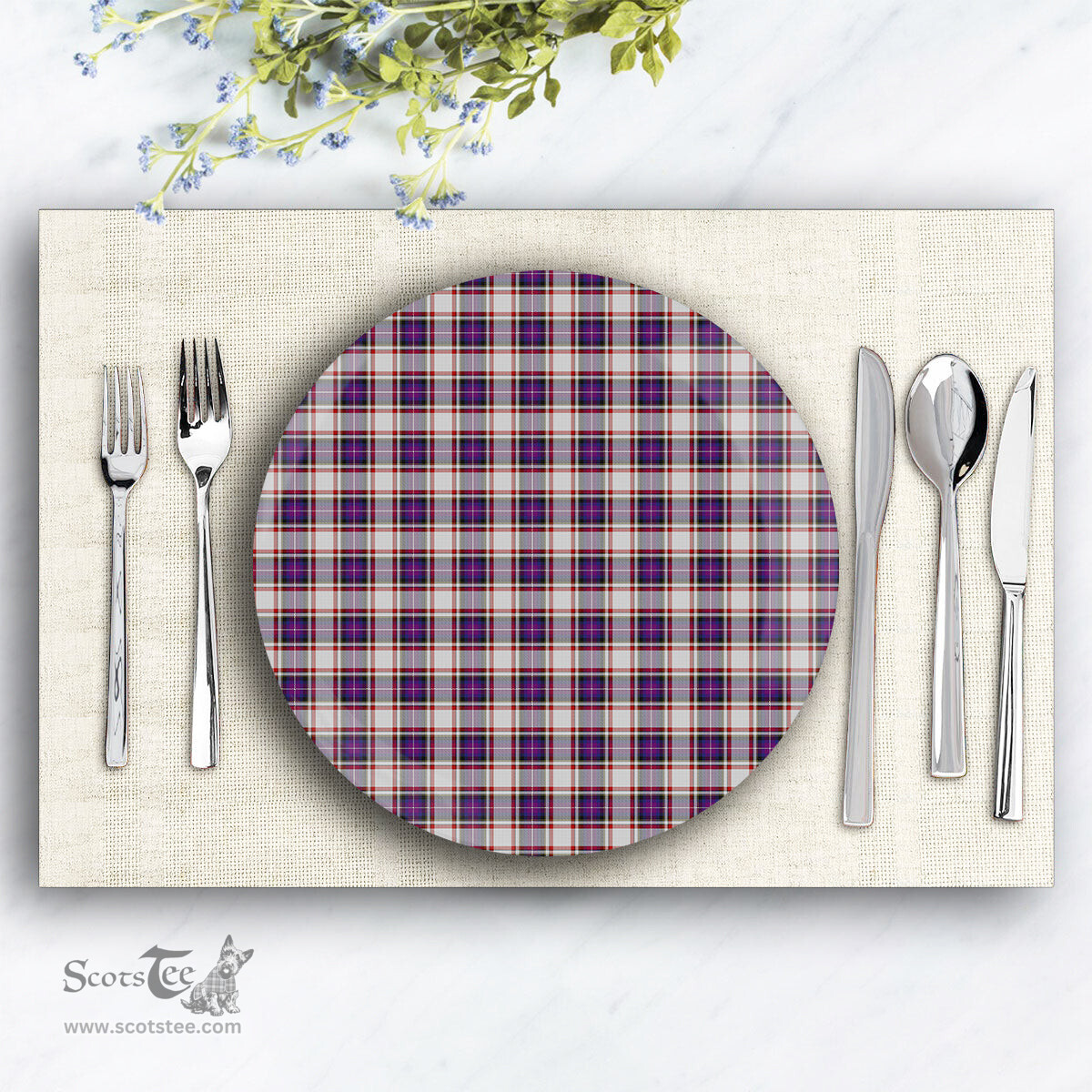 ScotsTee Shop Scottish Bruce of Kinnaird Dress (Dance) Ceramic Tartan Plate