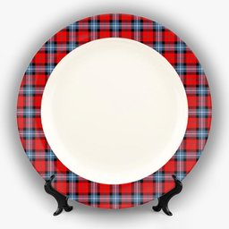 ScotsTee Shop Scottish Baillie of Polkemmet Red Modern Ceramic Tartan Plate