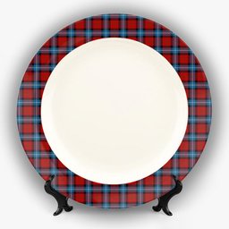 ScotsTee Shop Scottish Baillie of Polkemmet Red Ceramic Tartan Plate