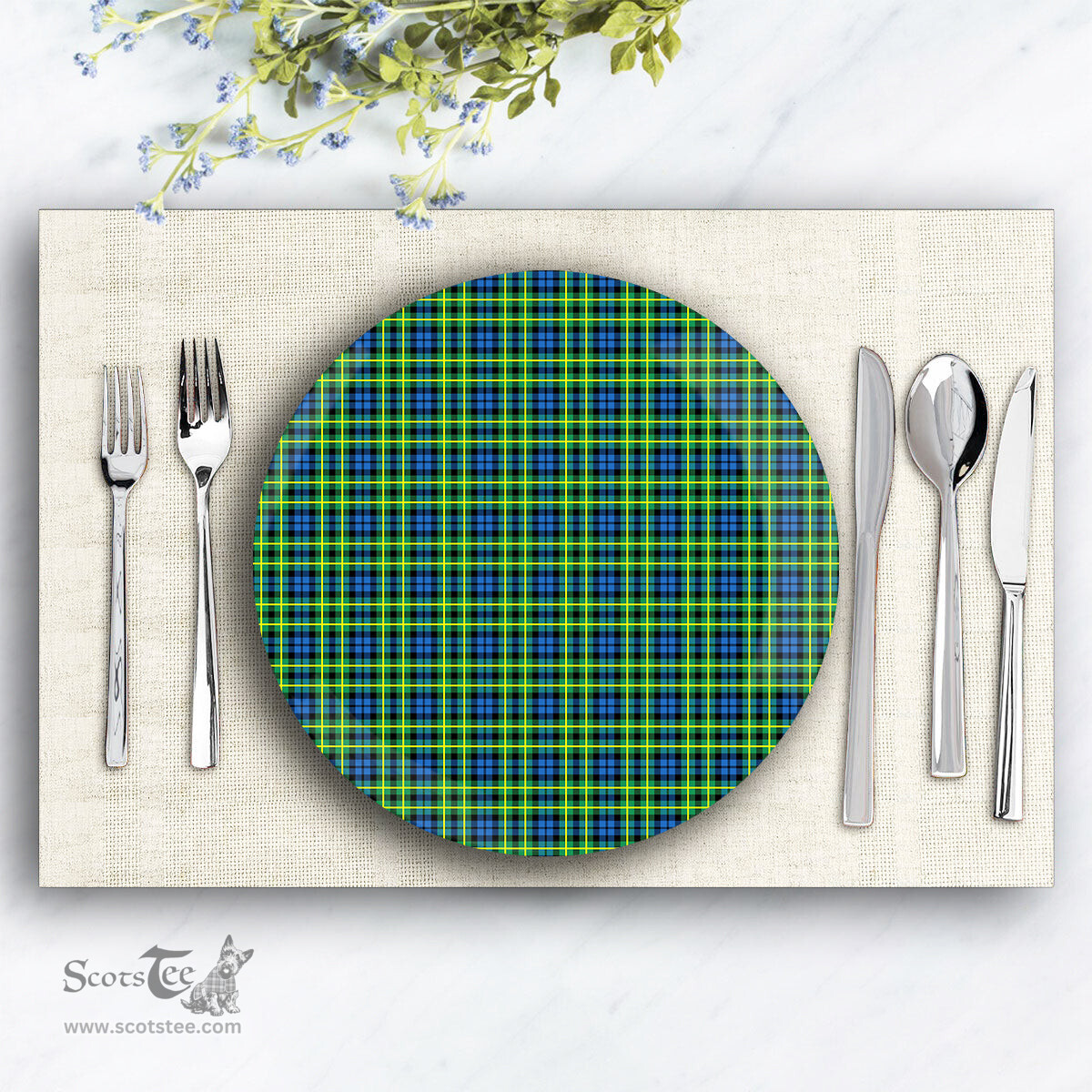 ScotsTee Shop Scottish Campbell of Breadalbane Ancient Ceramic Tartan Plate