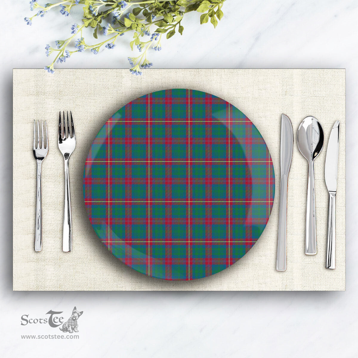 ScotsTee Shop Scottish Cairns of Finavon Ancient Ceramic Tartan Plate