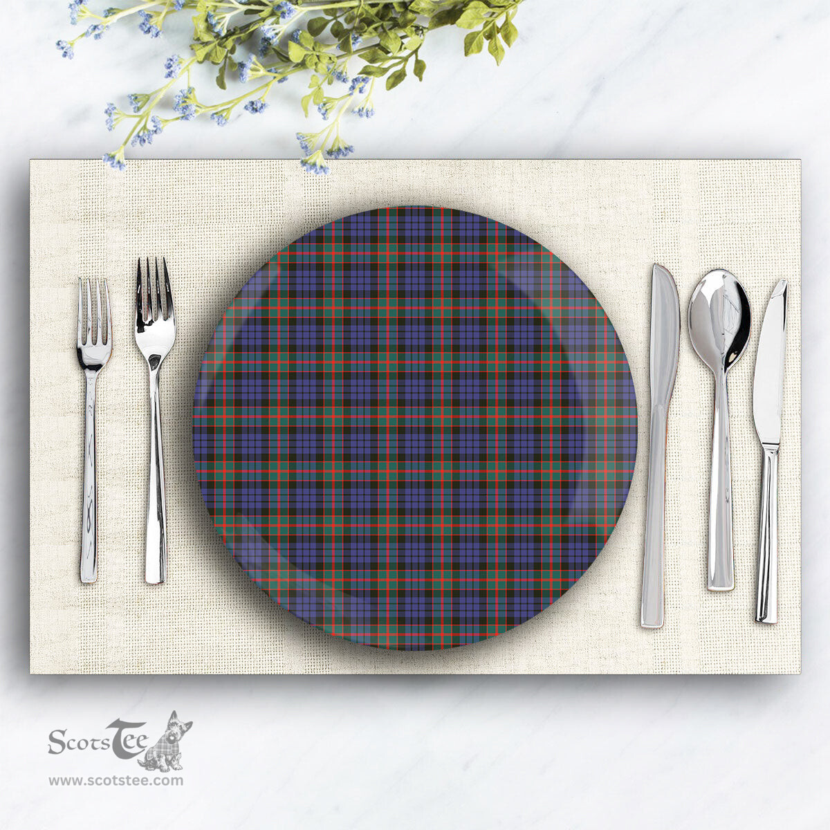 ScotsTee Shop Scottish Fletcher of Dunans SC Ceramic Tartan Plate