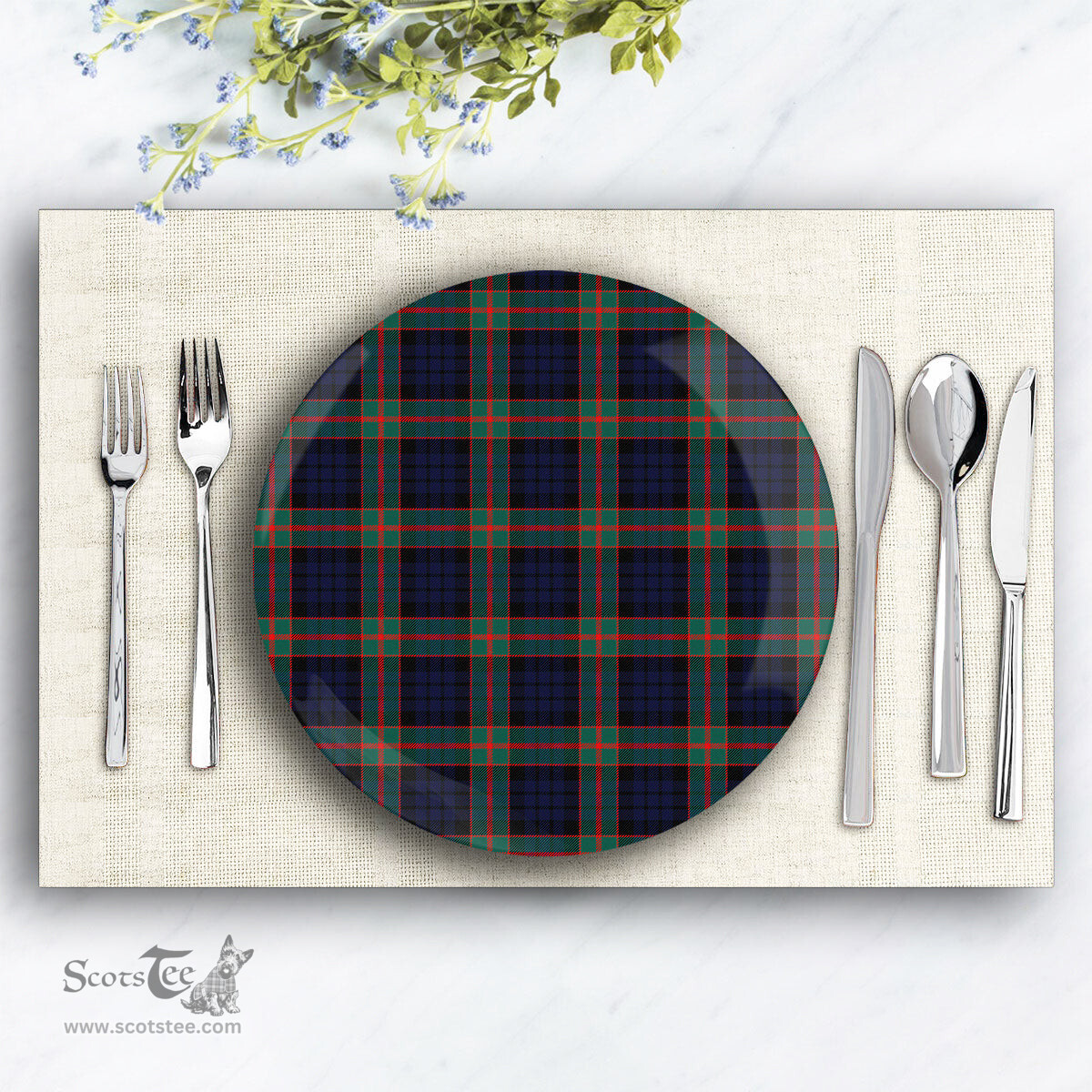 ScotsTee Shop Scottish Fletcher of Dunans Modern Ceramic Tartan Plate