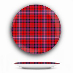 ScotsTee Shop Scottish Kelly of Sleat Red Modern Ceramic Tartan Plate