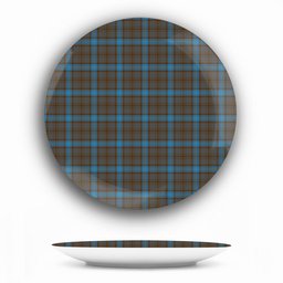 ScotsTee Shop Scottish Hanna of Leith yellow line Ceramic Tartan Plate