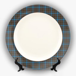 ScotsTee Shop Scottish Hanna of Leith yellow line Ceramic Tartan Plate