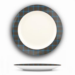 ScotsTee Shop Scottish Hanna of Leith yellow line Ceramic Tartan Plate