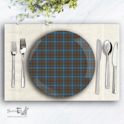ScotsTee Shop Scottish Hanna of Leith yellow line Ceramic Tartan Plate