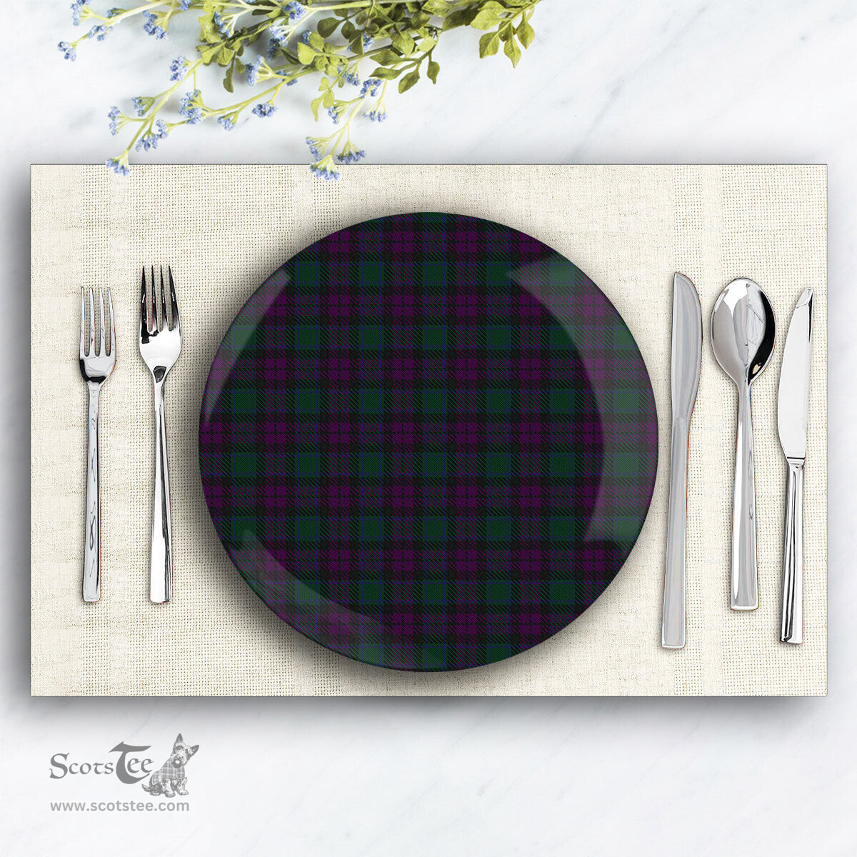 ScotsTee Shop Scottish MacArthur of Milton Hunting Ceramic Tartan Plate