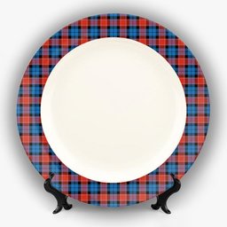 ScotsTee Shop Scottish Graham of Menteith Red Ancient Ceramic Tartan Plate