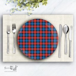 ScotsTee Shop Scottish Graham of Menteith Red Ancient Ceramic Tartan Plate
