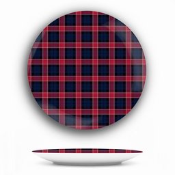 ScotsTee Shop Scottish Graham of Menteith Red Modern Ceramic Tartan Plate