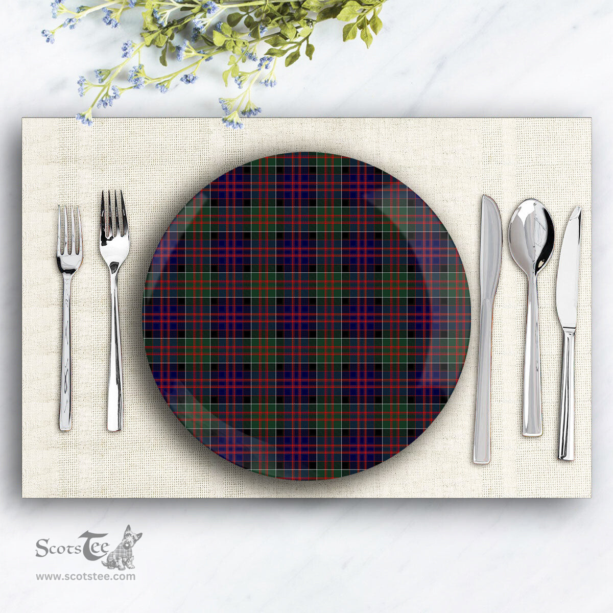 ScotsTee Shop Scottish MacDonald of Clan Ranald Ceramic Tartan Plate