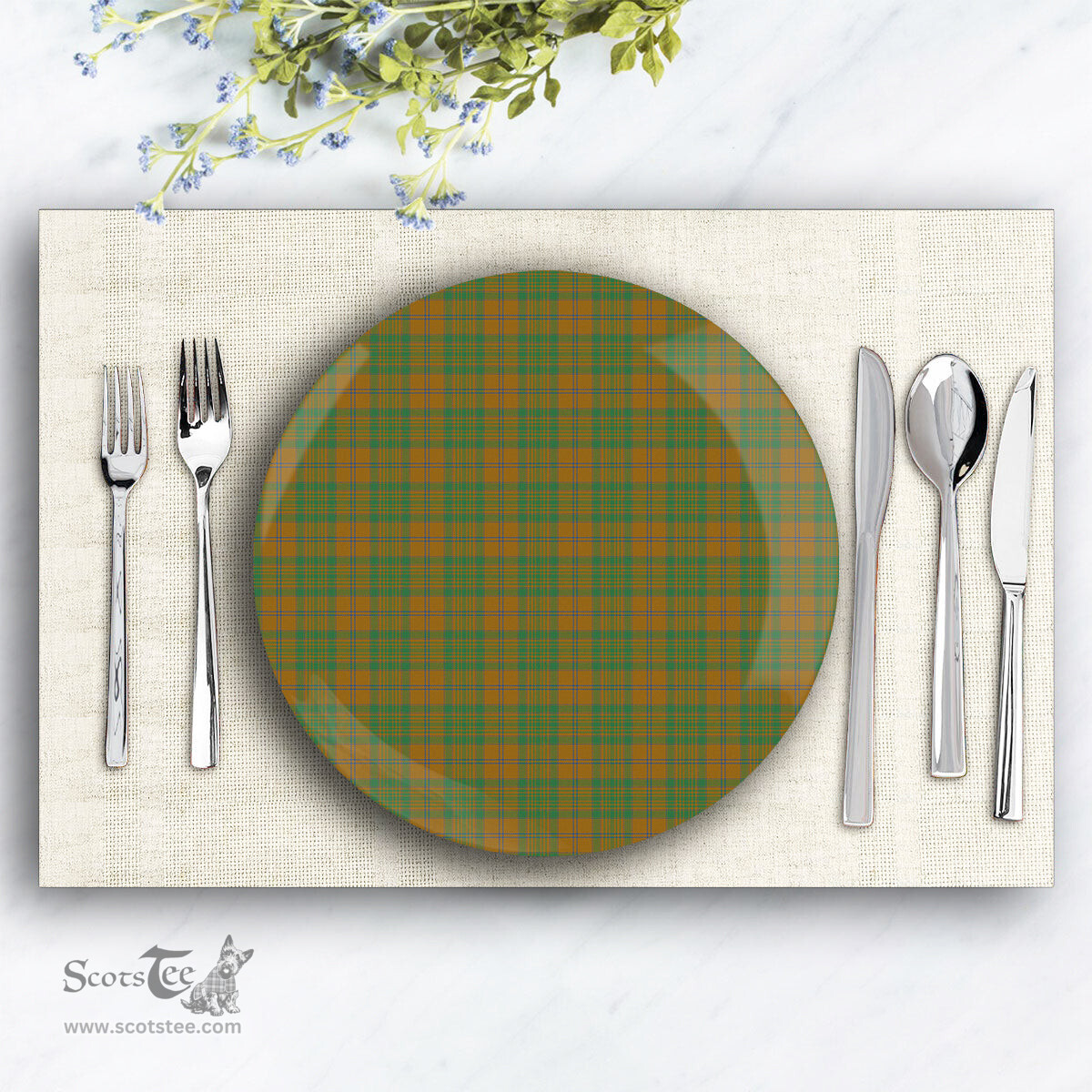 ScotsTee Shop Scottish MacAlister of Glenbarr Hunting Modern Ceramic Tartan Plate