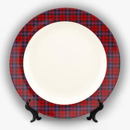 ScotsTee Shop Scottish Kelly of Sleat Red Ceramic Tartan Plate