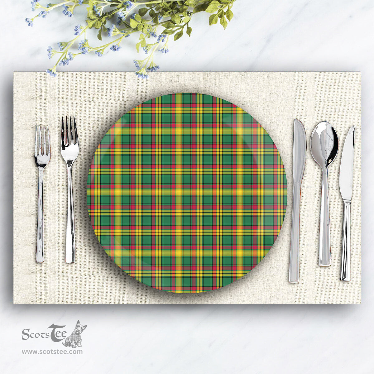 ScotsTee Shop Scottish MacMillan Old Ancient Ceramic Tartan Plate