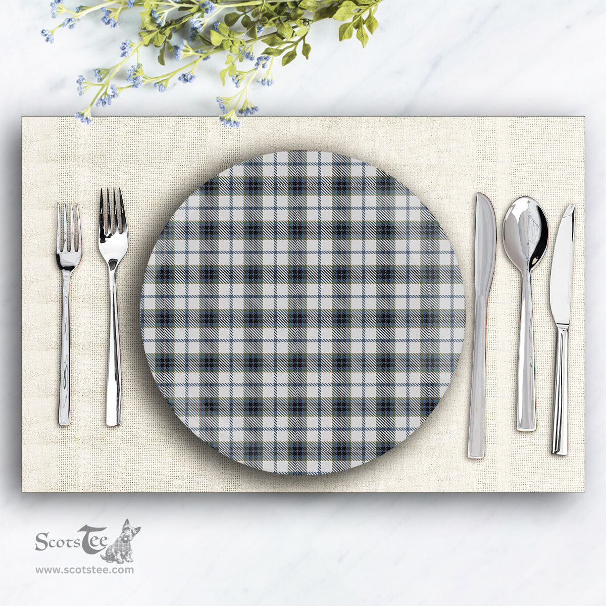 ScotsTee Shop Scottish MacTavish of Dunardry Dress Ceramic Tartan Plate