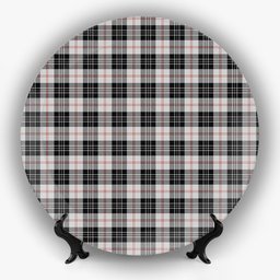 ScotsTee Shop Scottish MacPherson of Cluny Black and White Ceramic Tartan Plate