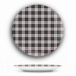 ScotsTee Shop Scottish MacPherson of Cluny Black and White Ceramic Tartan Plate