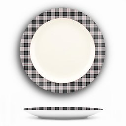 ScotsTee Shop Scottish MacPherson of Cluny Black and White Ceramic Tartan Plate