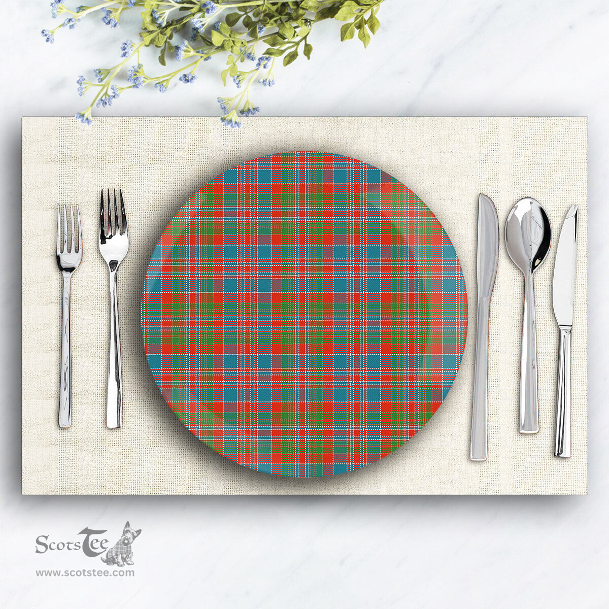 ScotsTee Shop Scottish McDonald of Boisdale Ancient Ceramic Tartan Plate