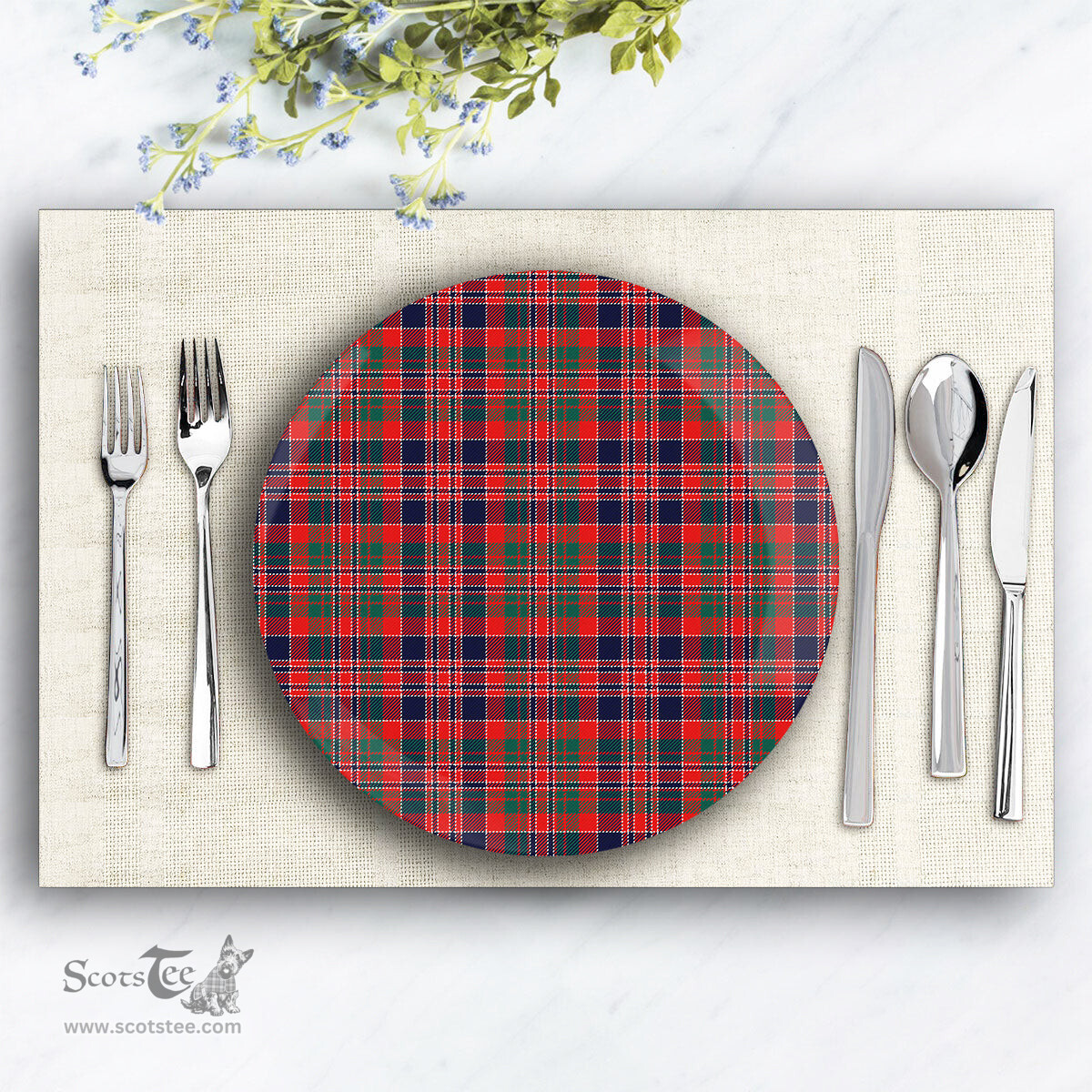 ScotsTee Shop Scottish McDonald of Boisdale Modern Ceramic Tartan Plate