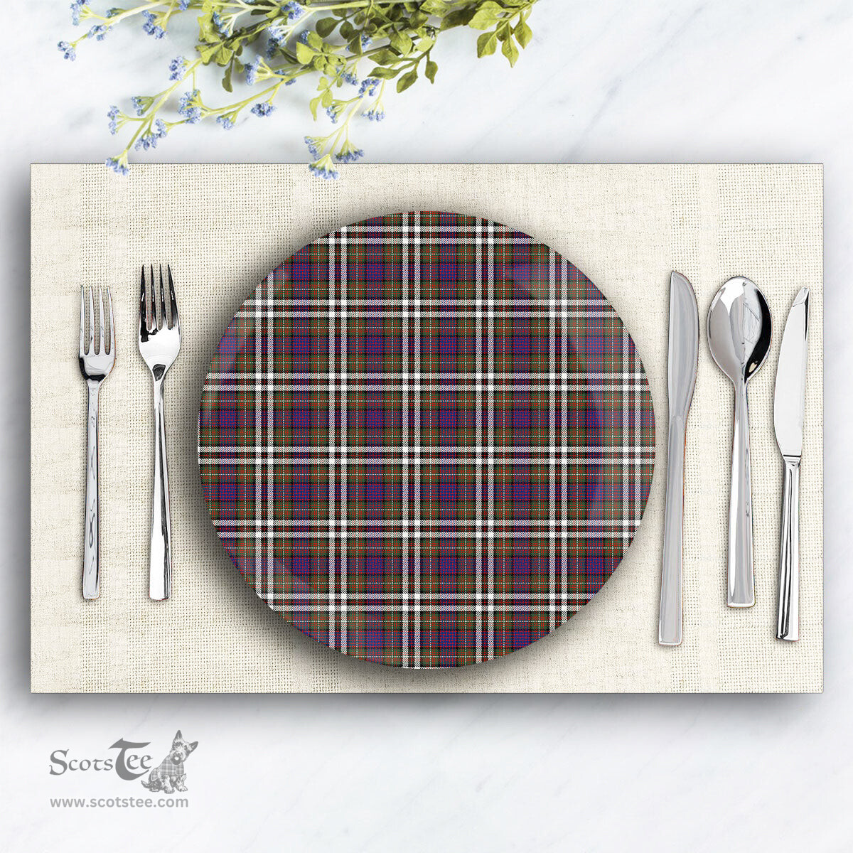 ScotsTee Shop Scottish McDonell of Glengarry Dress  Modern Ceramic Tartan Plate