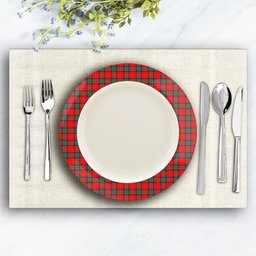 ScotsTee Shop Scottish McPherson of Cluny Modern Ceramic Tartan Plate