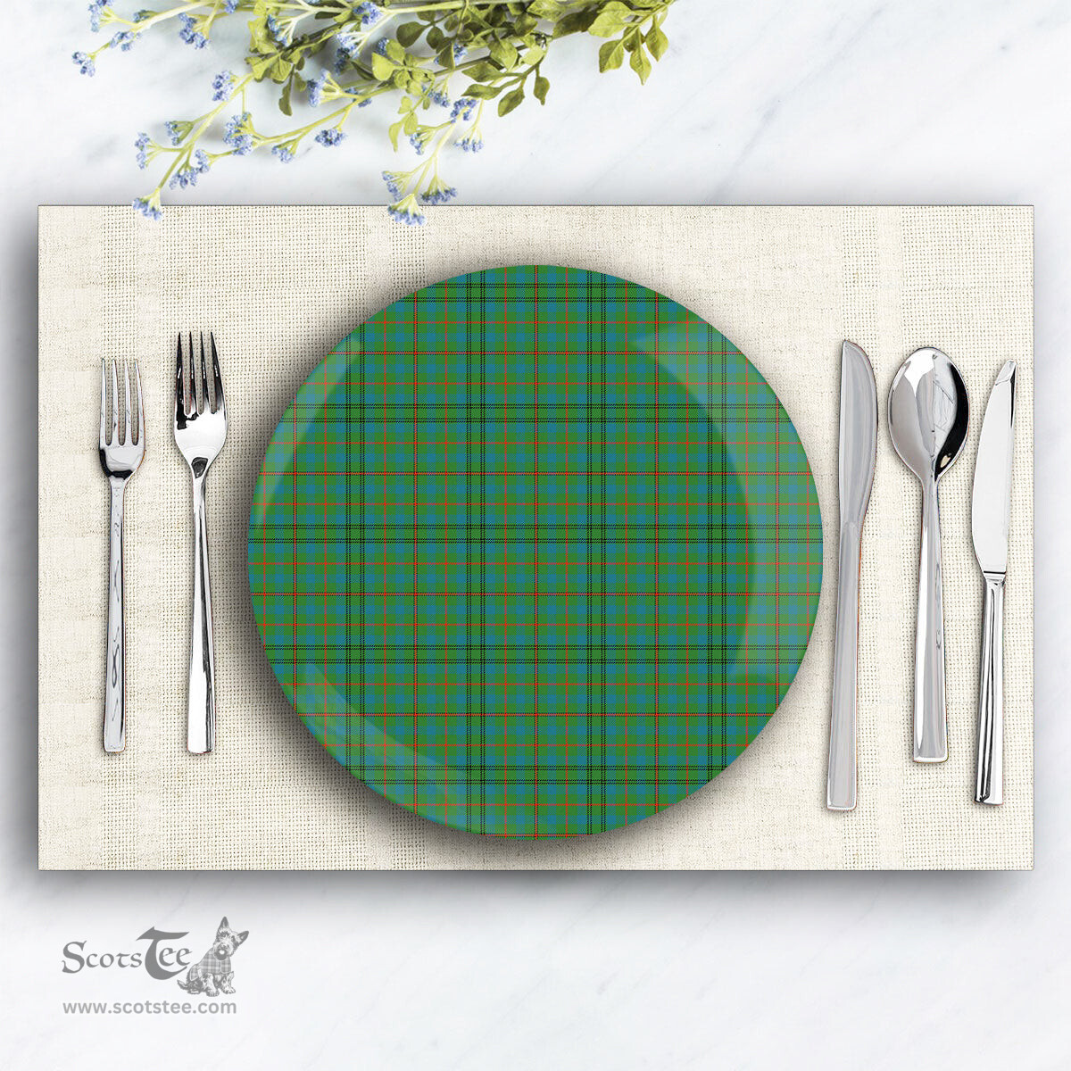 ScotsTee Shop Scottish Moncreiffe of Atholl Ancient Ceramic Tartan Plate