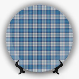 ScotsTee Shop Scottish Menzies Dress Blue and White Ceramic Tartan Plate