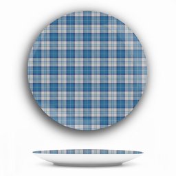ScotsTee Shop Scottish Menzies Dress Blue and White Ceramic Tartan Plate