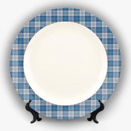 ScotsTee Shop Scottish Menzies Dress Blue and White Ceramic Tartan Plate