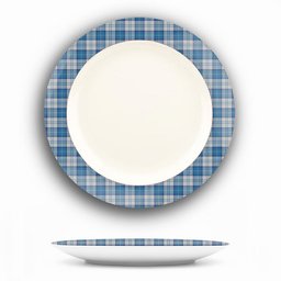 ScotsTee Shop Scottish Menzies Dress Blue and White Ceramic Tartan Plate