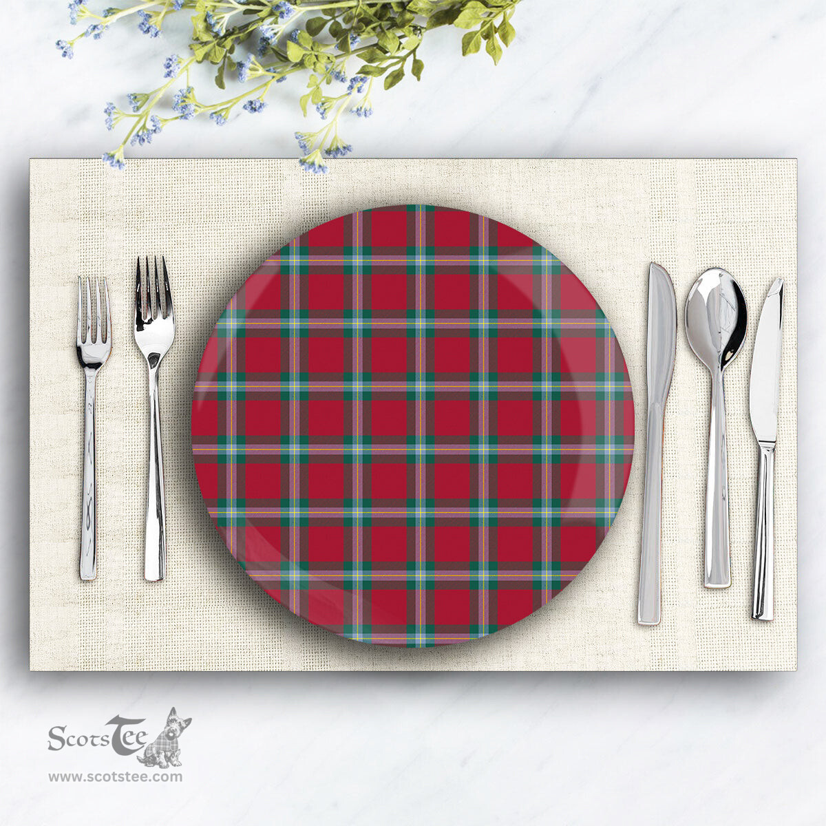 ScotsTee Shop Scottish McLaine of Loch Buie Modern Ceramic Tartan Plate