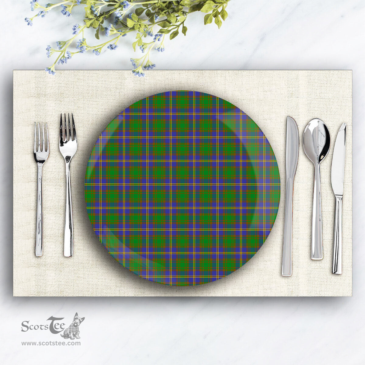 ScotsTee Shop Scottish Strange of Balkaskie SC Ceramic Tartan Plate