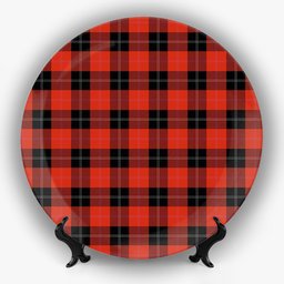 ScotsTee Shop Scottish Ramsay of Dalhousie (Ramsay Red) Ancient Ceramic Tartan Plate