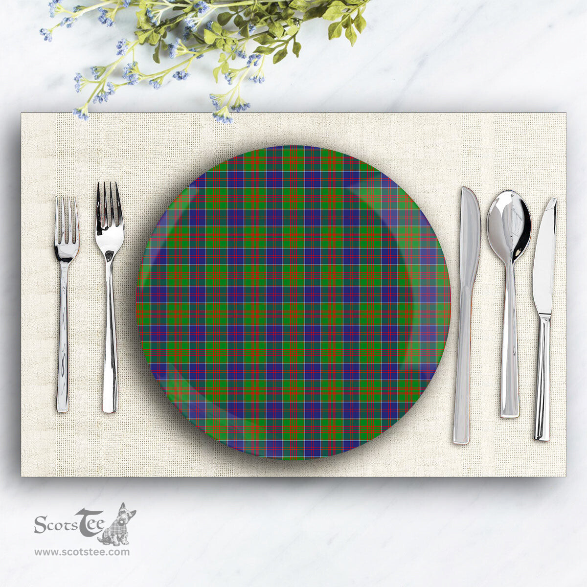 ScotsTee Shop Scottish Stewart of Appin Hunting Modern Ceramic Tartan Plate