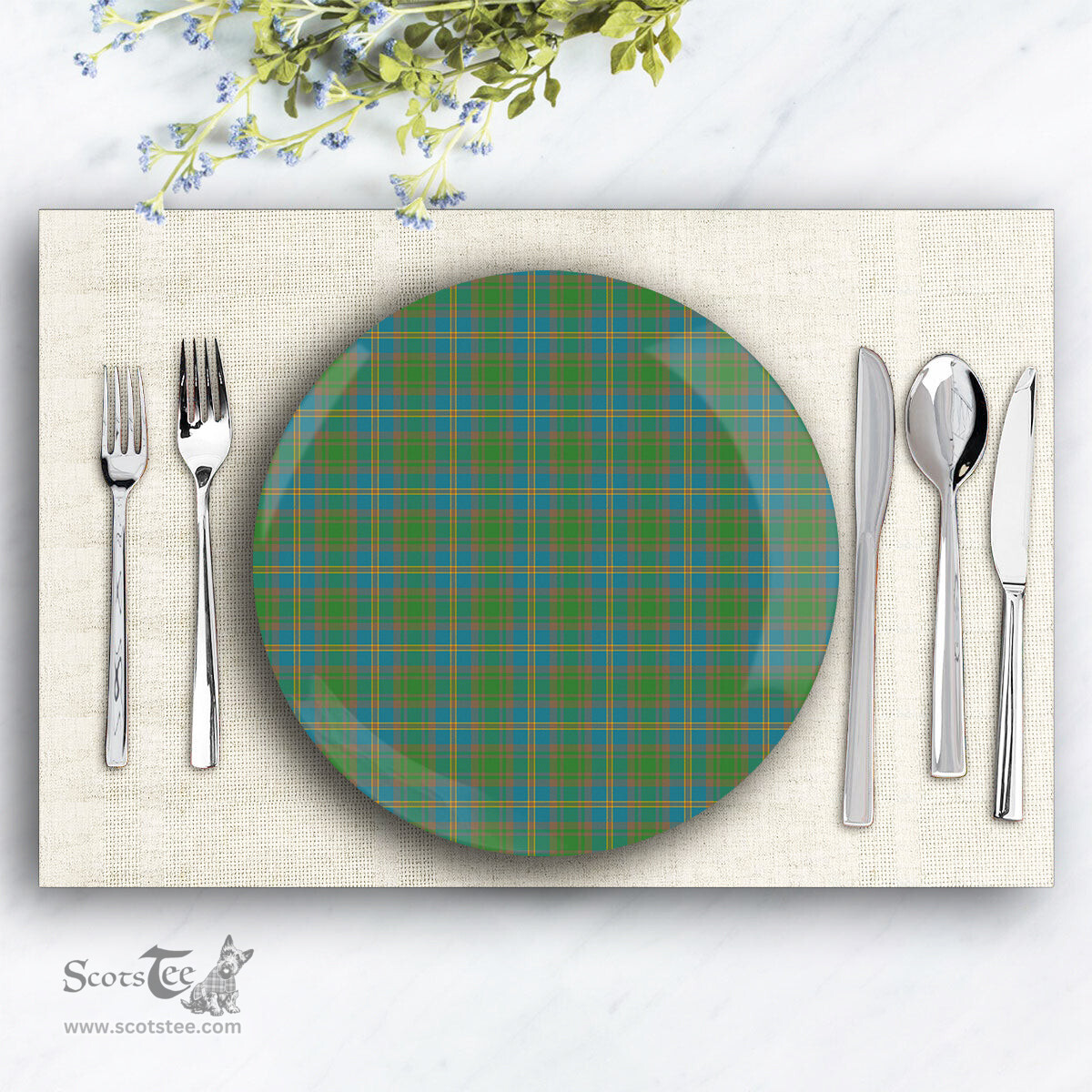 ScotsTee Shop Scottish Strang of Balkaskie Ancient Ceramic Tartan Plate